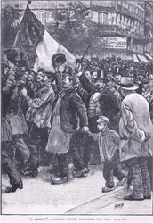Une foule parisienne à Berlin déclarant la guerre