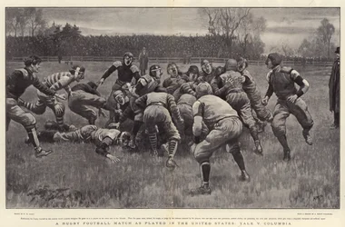 Un match de rugby joué aux États-Unis, Yale contre Columbia