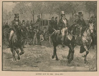 Rotten Row, Hyde Park, Londres, en 1830