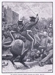 Le massacre de Peterloo : les hussards chargeant le peuple en 1819
