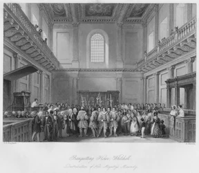 Banqueting House, Whitehall. Distribution du Maundy de Sa Majesté, vers 1841