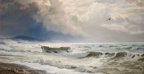 Temps rude sur la côte, Cumberland, 1874