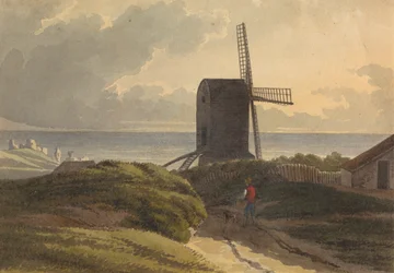 Moulin à vent sur la côte près de Hastings