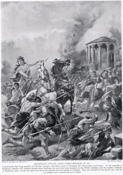 Attaque de Boadicée sur Camulodunum, illustration de 