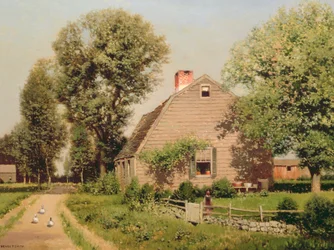 Ancienne ferme sur la route, vers 1889