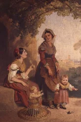 Deux dames romaines et leurs enfants