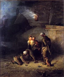 Mineurs jouant aux quilles