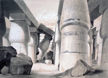 Intérieur de la grande salle de Karnac, Égypte, 1845