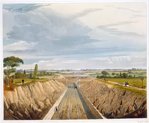 Près de Liverpool, en direction de Manchester, chemin de fer de Liverpool et Manchester, 1833