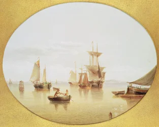 Scène de port - rame à terre