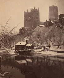Cathédrale de Durham en hiver, c. 1857 (photo)