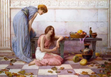 "Fleurs et fruit" Femmes drapees a l