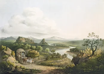 Vue près du col de Roode Sand au Cap de Bonne-Espérance, gravée par J. Bluck, 1809