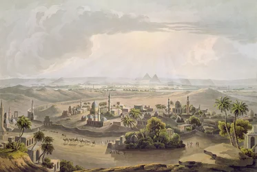 Les Pyramides au Caire, gravées par Daniel Havell (1785-1826) 1809