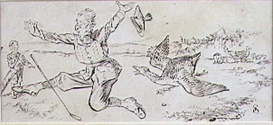 Le Golfeur Attaqué, illustration du magazine 