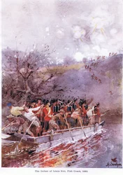 La défaite de Louis Riel, Fish Creek, 1885, vers 1920