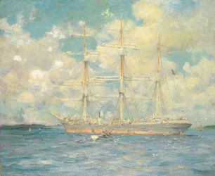 Une barque française dans la baie de Falmouth, 1902