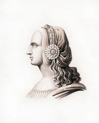 Coiffe, début du 16e siècle, 1843