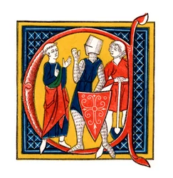 Lettre initiale C, début du 14ème siècle, 1843