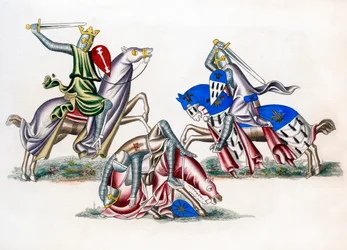 Chevaliers combattant, vers 1260, 1843