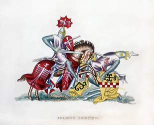 Chevaliers combattant, vers 1260, 1843
