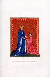 Occleve présentant son livre à Henri V