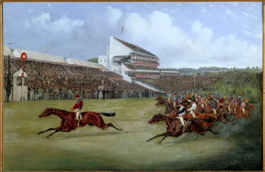 Course de chevaux : "Gladiator arrivé en 1865"