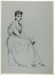Femme assise tournée vers la droite