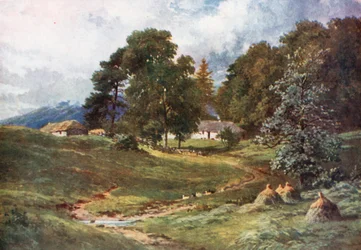 Une ferme près de Dalmally, Argyllshire (lithographie couleur)