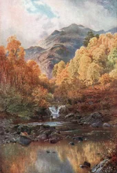 Au cœur des Trossachs, dans le Perthshire (lithographie couleur)