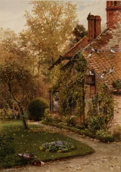 Autour de ma maison : un côté du cottage, Elm Grove, Ripley, Surrey