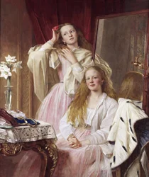 Emma et Federica Bankes de Soughton Hall, par Henry Tanworth Wells