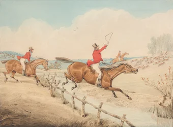 Sauter une basse barrière et un ruisseau