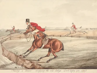 « Des chevaux expérimentés et des cavaliers inexpérimentés » : « Face à un ruisseau, on constate la justesse du vieil adage : "Regarde avant de sauter" »