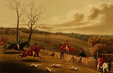 Chasse au cerf, aquatinte par I. Clark, publié par Thomas McLean