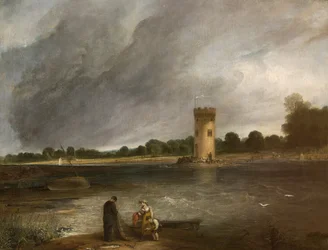 Lac et tour de Tabley, le siège de Sir John Leicester, Bt