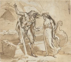Psyché donnant sa pièce à Charon