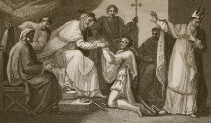Soumission de John, gravé par Delatre, illustration de 