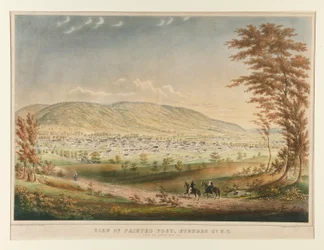 Vue de Painted Post, Steuben Co. NY depuis le côté nord