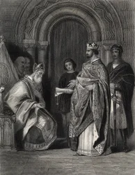 Henri II présentant la bulle du Pape à l