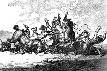 Chiens se lançant, 1800