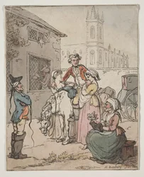 Scène devant une auberge