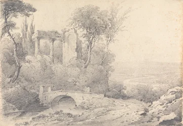 Paysage avec ruines et pont