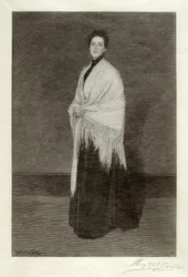 Dame au châle blanc