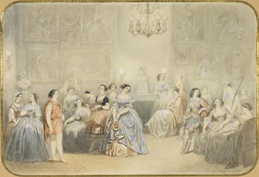 Élisa Rachel dans le foyer de la Comédie Française