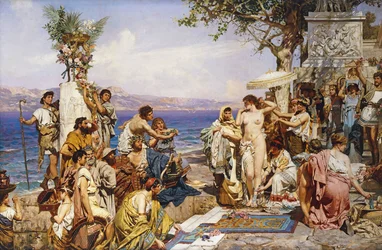 Phryné au festival de Poséidon, dieu des mers