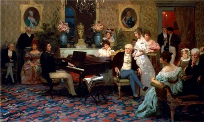 Chopin jouant du piano dans le salon du Prince Radziwill, 1887