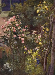 Dans un jardin de roses, Catherine Mermet et Maréchal Niel chez eux