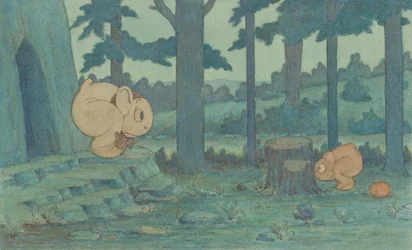 Bébé Wiggle Much se cachant de maman, vers 1910
