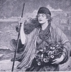 Nydia, la fille aveugle de Pompéi, illustration de The Worlds Library of Best Books, c.1940